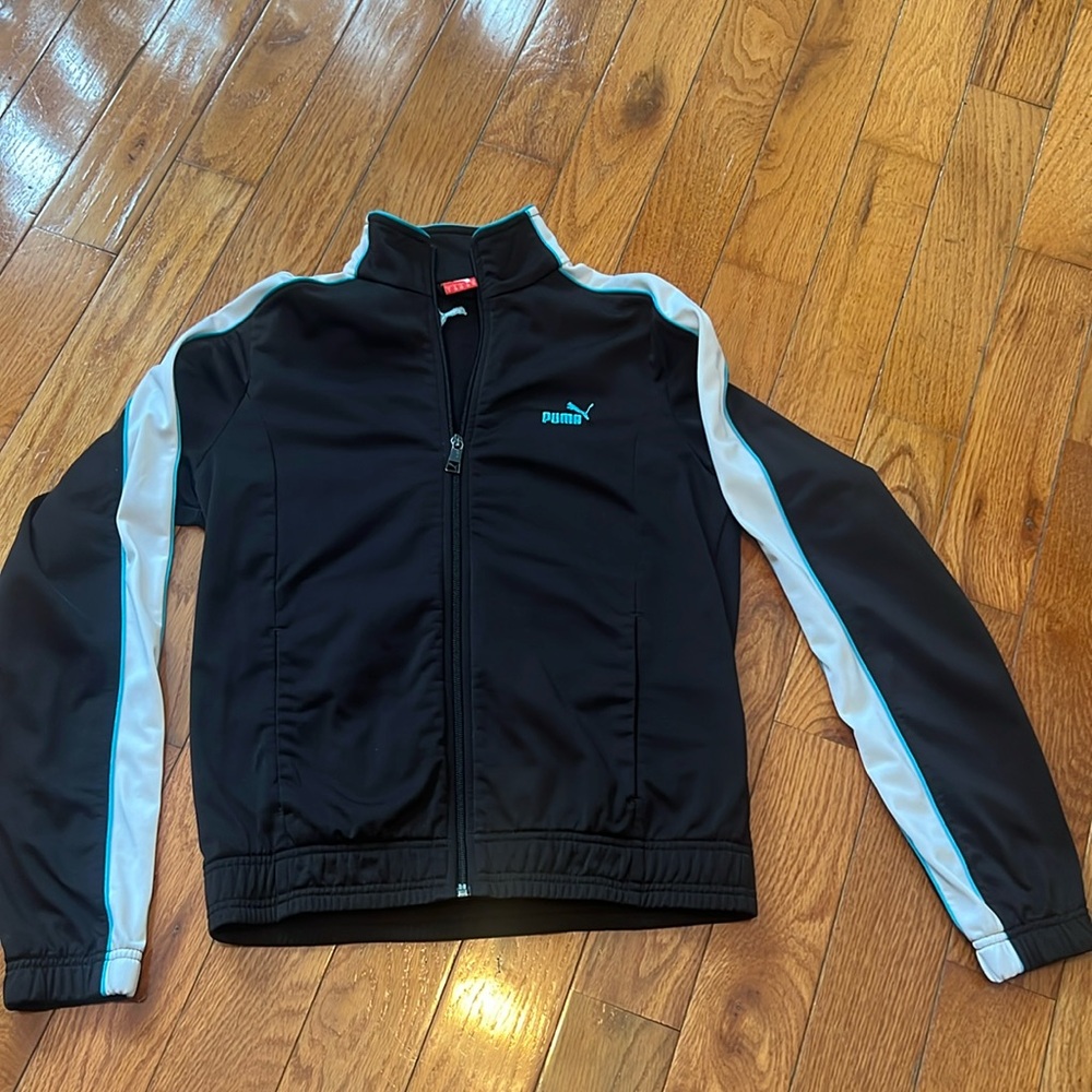 Puma Black and White Zip Up Track Jacket Small